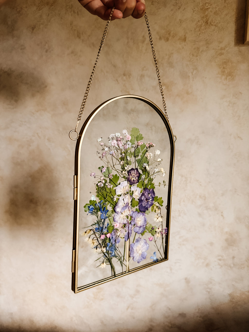 Gold Arch Pressed Flower Frame
