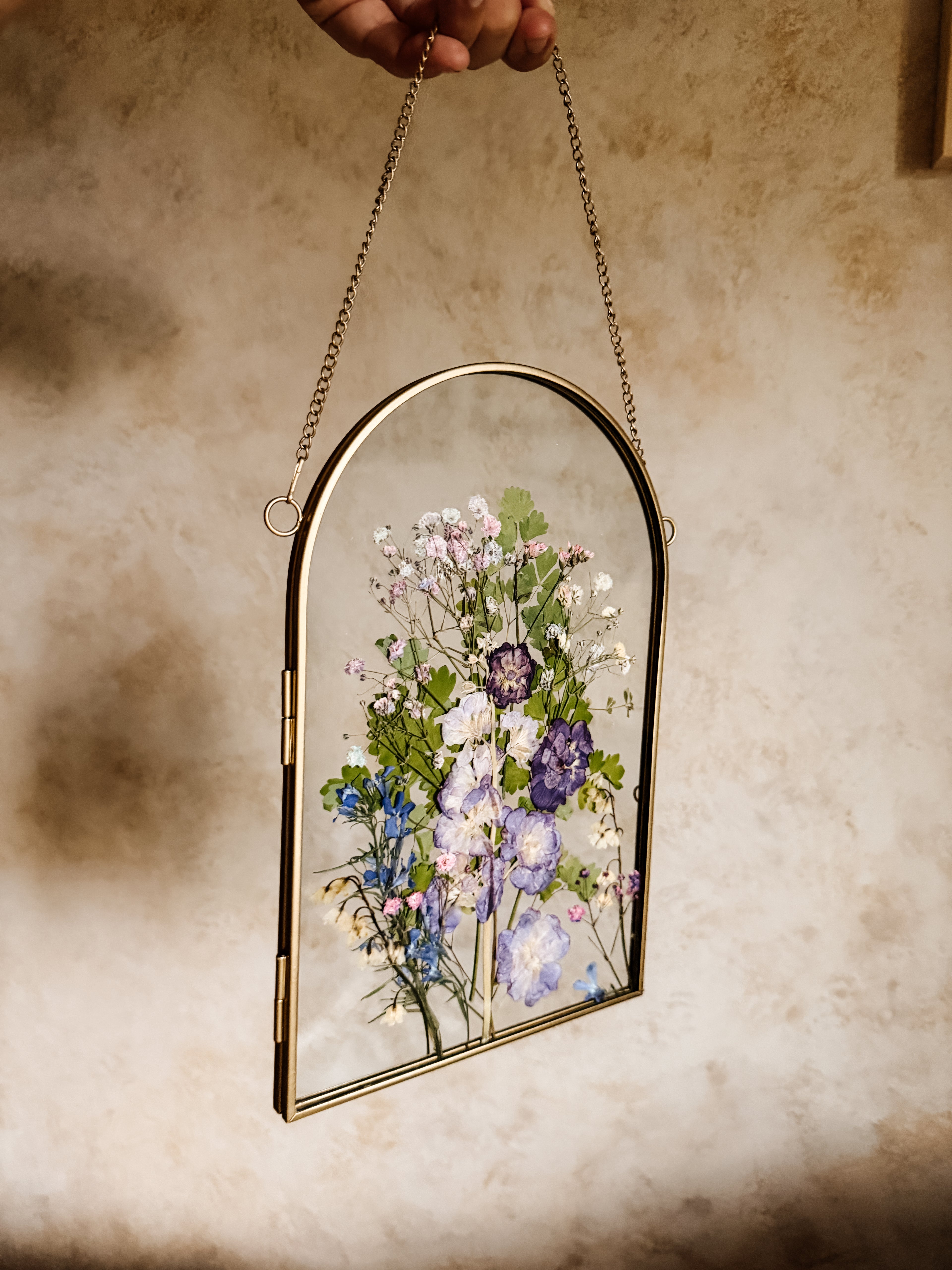 Gold Arch Pressed Flower Frame